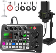 F998 Podcast Equipment Bundle, Audio Interface  BM888 Recording Studio Micropho