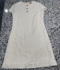 Tory Burch Cream Metallic Gold Threaded Tweed Dress Sz 4 Career Luxury