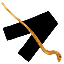 14.5" Hand Carved Almond Wood Viktor Magic Wand Wizard Wiccan w/ Free Velvet Bag