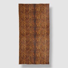 Sofia Cashmere Women's Brown Lightweight Cashmere Leopard-Print Fringe Scarf