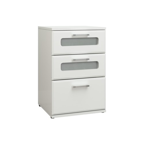 2x Mesitas noche mueble cómoda blanca mesa 3 cajónes para dormitorio 40x60x38cm - Imagen 2 de 6