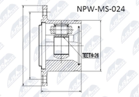 NPW-MS-024 NTY Gelenksatz, Antriebswelle FüR Mitsubishi