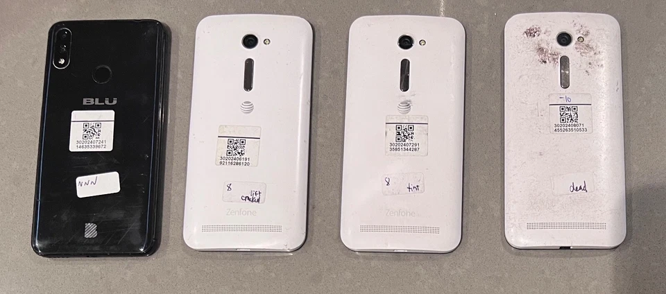 Defective Lot - Asus Zenfone 2E Z00D 8GB White Android Smartphone + BLU - Image 2 of 4
