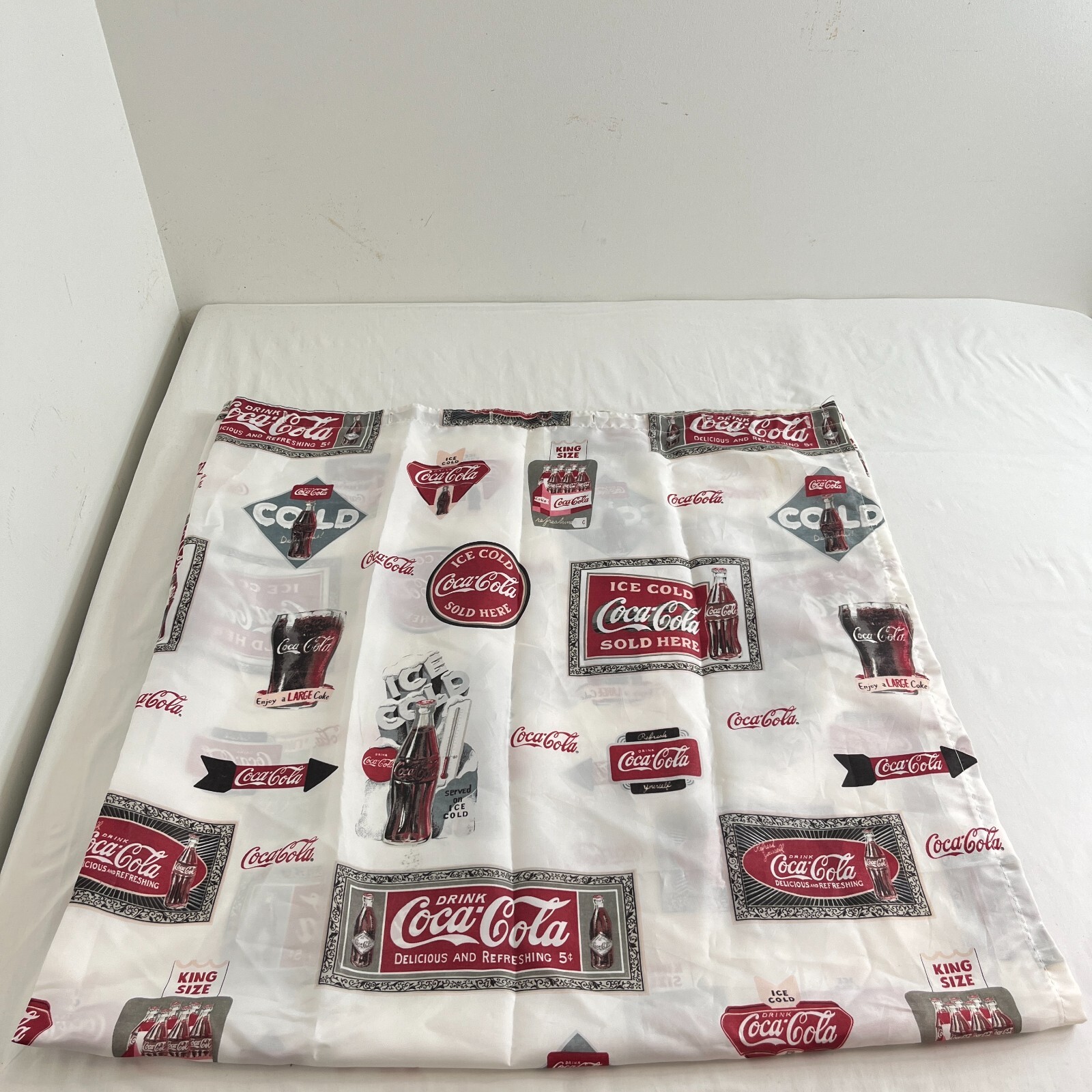 Vintage Coca Cola Shower Curtain 71" x 140" Classic Coke Licensed Print