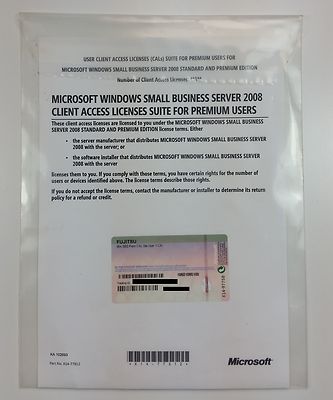 1er CAL USER für Microsoft  Windows 2008 Small Business Server SBS Premium NEU