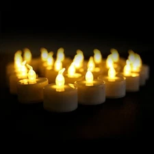 Flameless LED Tea Light Votive Candles w/Batteries - 200 Hours Runtime (24-Pack)