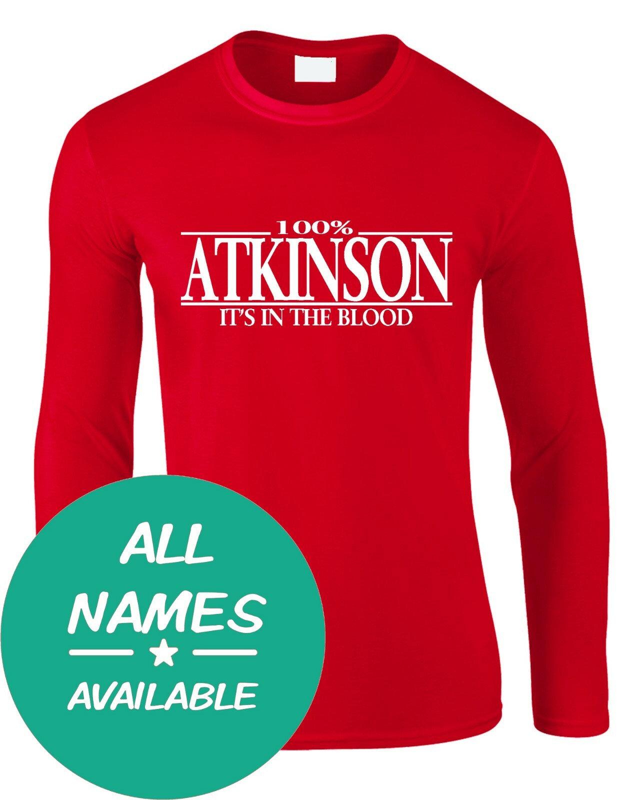 ALTRA T shirt uomo manica lunga cognome 100% tutto qualsiasi regalo nome famiglia compleanno riunione