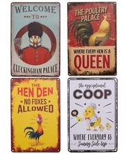 Chicken Coop Sign - Chicken Decorations for Home or Outdoor - 4 Pack 