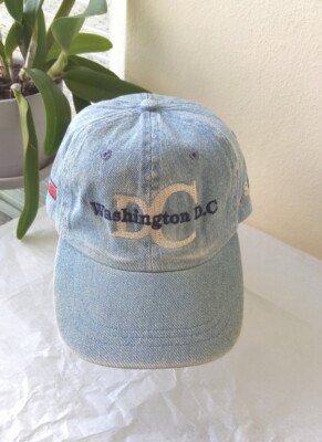 Size Adjustable Denim Hat Men / Women Washington DC Logo USA  By Mega Cap
