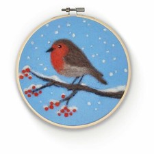 Zestaw filcowania igłowego The Crafty Kit Company 'Robin In A Hoop'