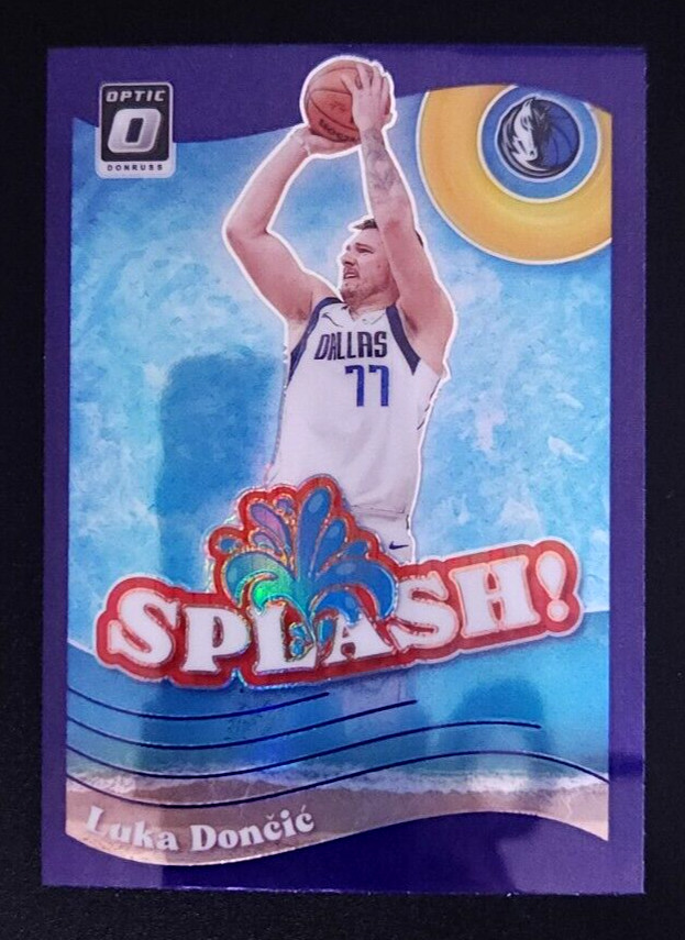 Luka Doncic 2023-24 Donruss Optic Splash! Purple Prizm #5 Dallas Mavericks QTY+