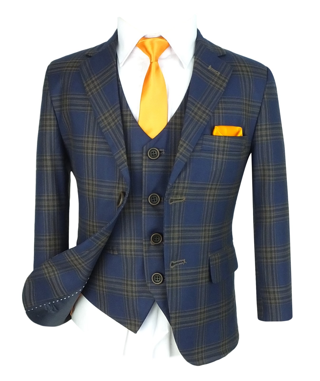Italian Page Boy Wedding Suit in Navy Blue Boys Dark Navy Blue Piping Suit