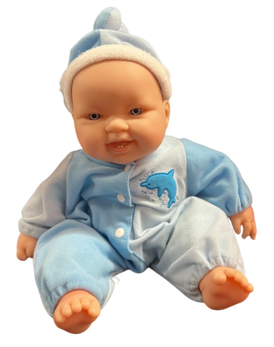 DOLLS BY BERENGUER JC TOYS BOY BABY DOLL TWO TEETH SHOWING BLUE