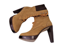 Botines de plataforma de cuero nobuck Cole Haan Stephanie Air 5" tacón alto EE. UU. 10B