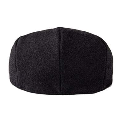 ◆BLACKBLOND◆ Vivid Tweed Cap Black Men's Wool Tweed Newsboy Ivy Cap Gatsby Golf Flat Hat 7 3/4