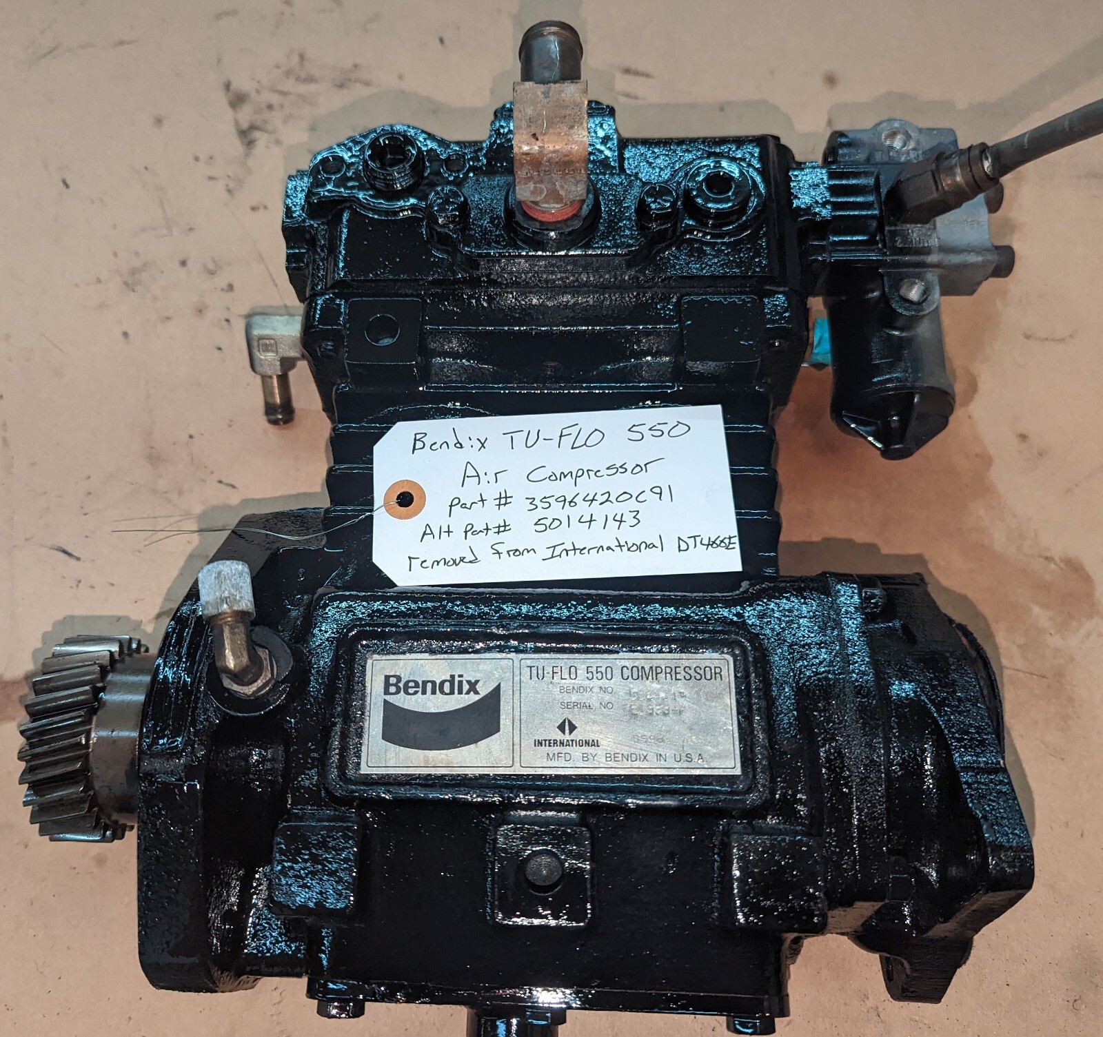 International Dt466e Bendix TU Flo 550 Compressor 5014143 for sale  