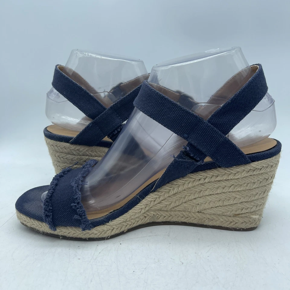 Sandalias de cuña Lucky Brand para mujer talla 7M alpargatas correa al tobillo azules Foto 4 de 4