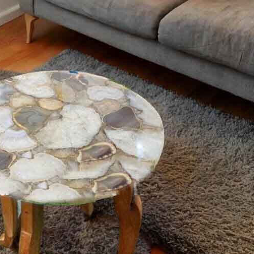 Natural Agate Console Table Top, Round Agate Side Table Top, Home Decor - Picture 3 of 3