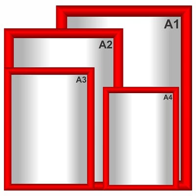  Rote Druckknopframes Posterclip Halter Displays Einzelhandel Hinweisschilder A1/A2/A3/A4