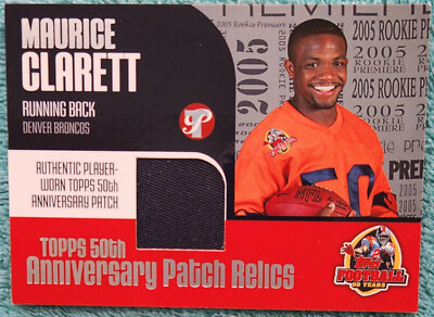 Maurice Clarett 2005 Player Worn Topps 50th Anniversary Patch Card #92/150