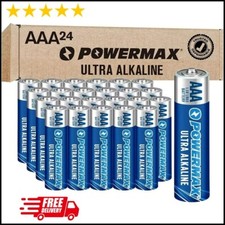 AAA Alkaline Batteries 24 Pack Powermax Battery 10 Year Shelf Life Long Lasting 0.46 per gallon
