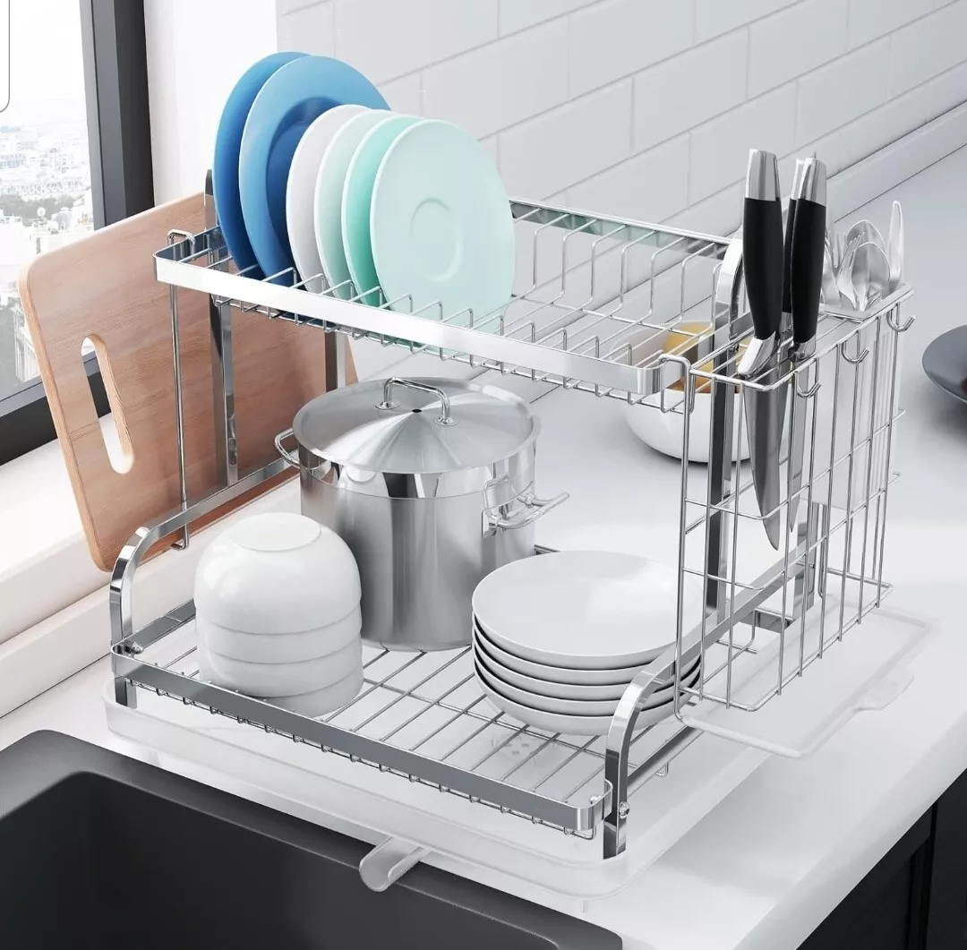 Kitsure Dish Drying Rack, Multifunctional Dish Rack, Rustproof Kitchen