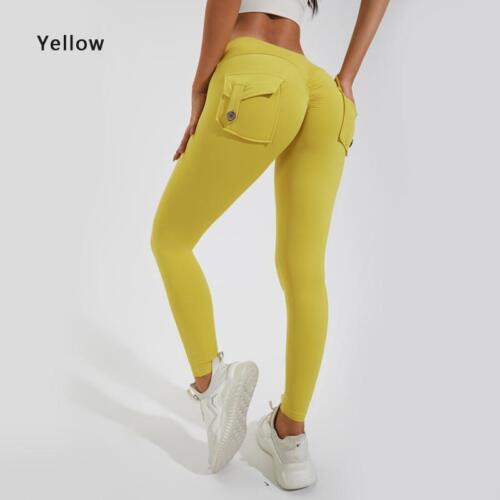 Style 2 Pockets Yoga Leggings Cargo Style Gym Women High Waist Pants for Workout - Picture 31 of 40