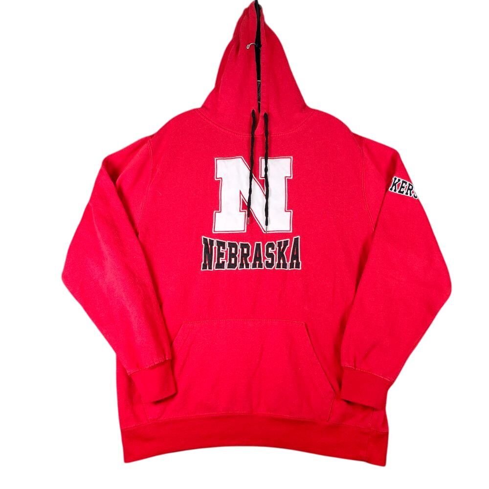 Colosseum Nebraska Huskers NCAA Football Red Pullover Hoodie Sweatshirt Lg