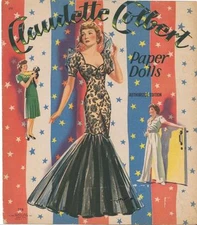 VINTGE UNCUT '43 CLAUDETTE COLBERT 12 PG. SET PAPER DOLL HD REPRODUCTION FREESH