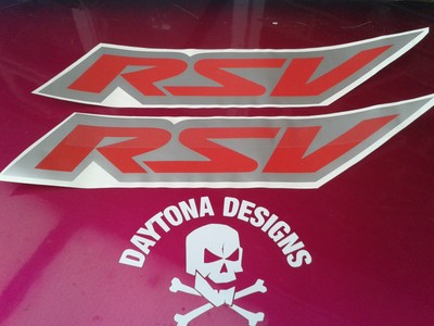 RSV VERKLEIDUNG INDIVIDUELLES DESIGN ROT & SILBER PAAR GRAFIKEN AUFKLEBER STICKER