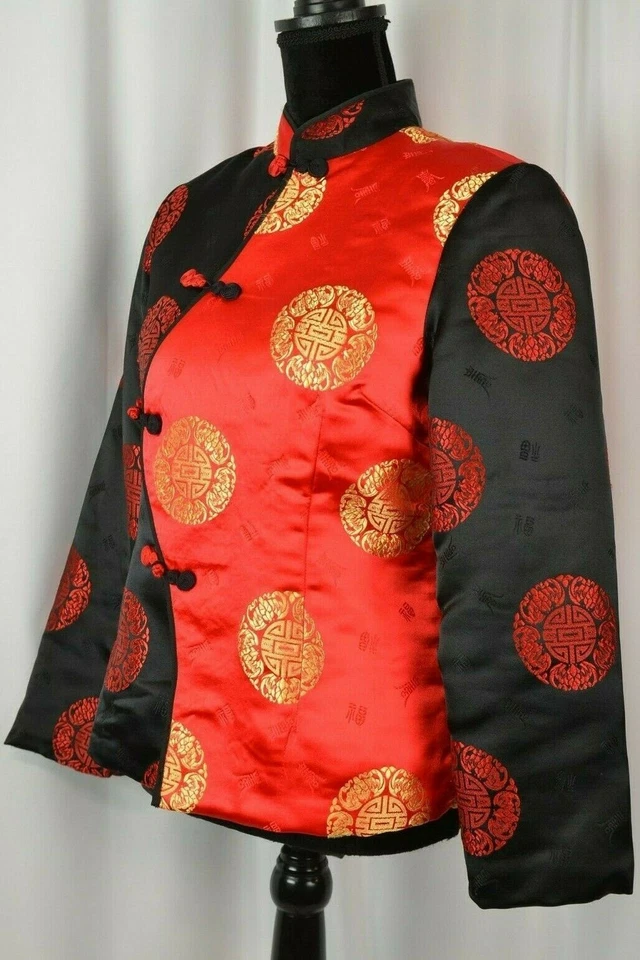 Blazer colorido sin marca estilo asiático para mujer con cuello mandarín talla mediana Foto 3 de 4