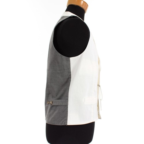 Eleventy NWD Double Breasted Vest/Waist Coat Size Medium in Ivory Cotton Blend - Picture 2 of 12