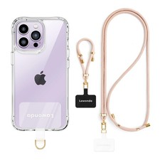 Lawonda 2 Pads Phone Lanyard Adjustable Crossbody Neck Strap Universal Pink
