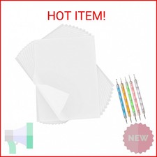 50 Sheets Carbon Paper White Graphite Paper Transfer Tracing Paper and 5 Pieces