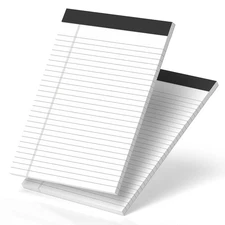 2 Pack Legal Pads 8.5 x 11 White Note Pads 8.5 x 11 Notepad Micro Perforated ...