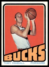 1972-73 TOPPS TOBY KIMBALL MILWAUKEE BUCKS #68 EX-EXMT