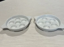 HIC Harold Import Co YK-301 HIC Footed Escargot Plate, Porcelain, 5.5in Set Of 2