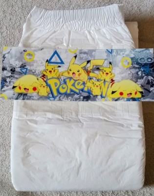 Mega adult disposable ABDL diaper- Pokemon-READ DESCRIPTION FULLY