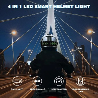 LED Motorrad Helm Display APP Steuerung Blinker Rück Warnleuchte USB