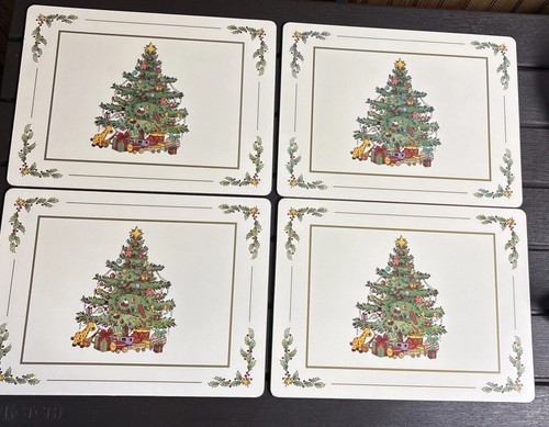 4 Pimpernel Premier Collection Heiligabend Tischsets mit Korkunterlage 11,75 x 15,75 Zoll - Bild 2 von 12