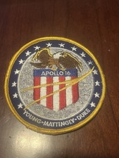 Vintage NASA Apollo 16 Embroidered Mission Patch John young Charlie Duke