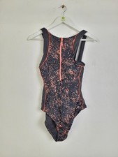 Goodmove Women's Size 10 Zip Up Swimsuit Chlorine Resist RRP  39.50 Coral NEW F2