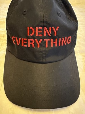 Deny Everything Men s Hat - International Spy Museum- Black Adjustable - new
