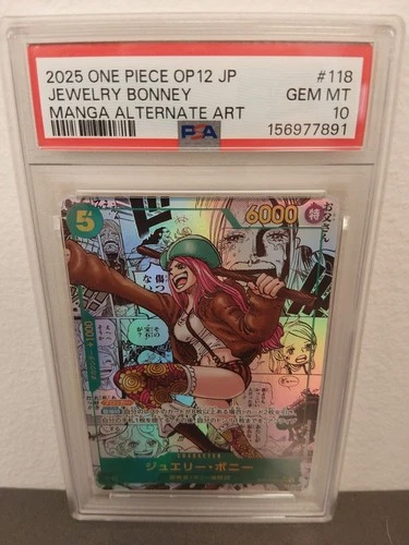 ONE PIECE JAPANESE OP12-118 JEWELRY BONNEY MANGA ALTERNATE ART - PSA 10