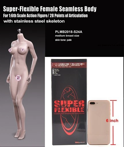 Figura de acción EE. UU. TBLeague 1/6 S24A pecho medio pálido hembra 12" cuerpo sin costuras Foto 3 de 4