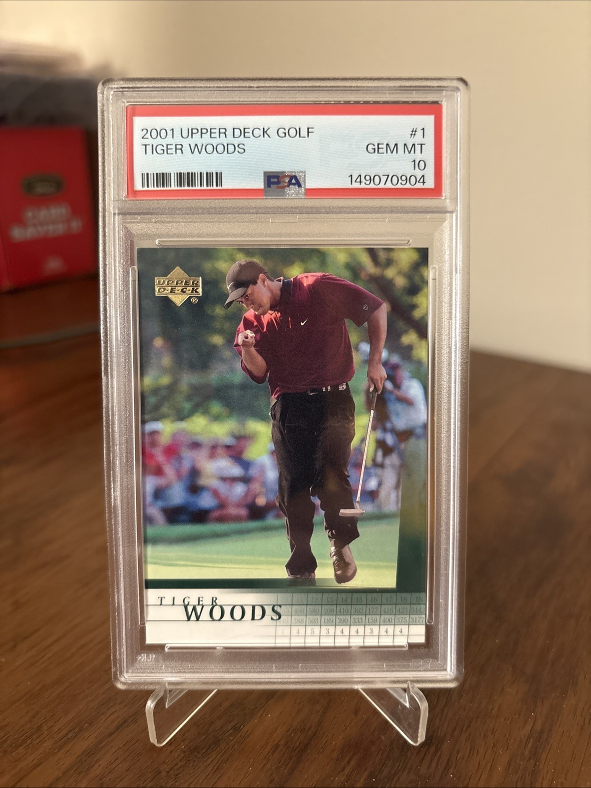 2001 Upper Deck Tiger Woods 1 PSA 10 Fresh Slab view 1
