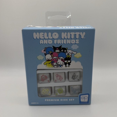 NEW Sanrio Hello Kitty and Friends Premium Dice Set with Tin 6pc 16mm