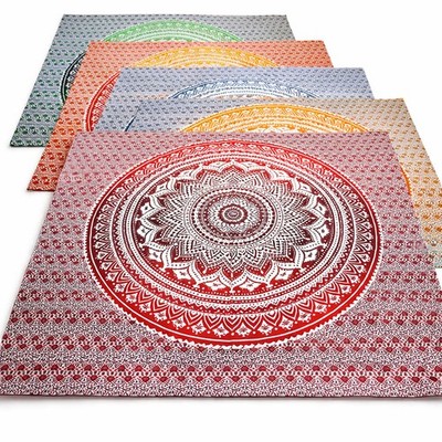 Tagesdecke Bettüberwurf Lotus Flower Dekotuch Indien Wandbehang Mandala Tuch 