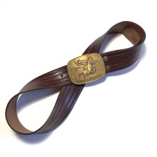 Vintage Smith And Wesson 1975 Brass Buckle Leather Belt 42.5  Hostiles S W