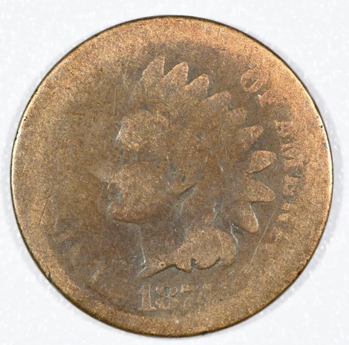 1874-P "Indian Head" Small-Cent Bronze Coin Var. 3, Almost Good